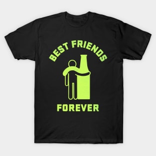 Best Friends forever: funny beer shirt for men, Men hugging beer botle T-Shirt